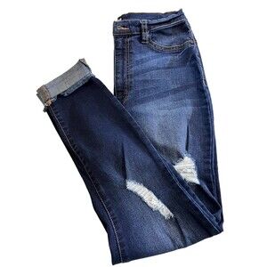 Refuge Ladies Distressed Ankle Jeans Size 8